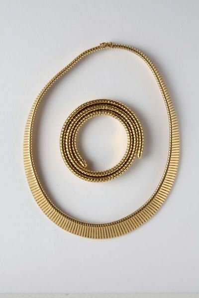 Parure Composta da Girocollo e Bracciale Modello Tubo del Gas