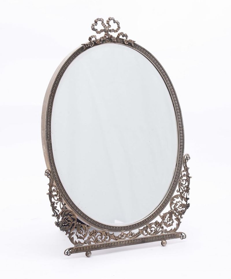 Specchio da tavolo in argento traforato  - Auction Silvers and Jewels - Cambi Casa d'Aste