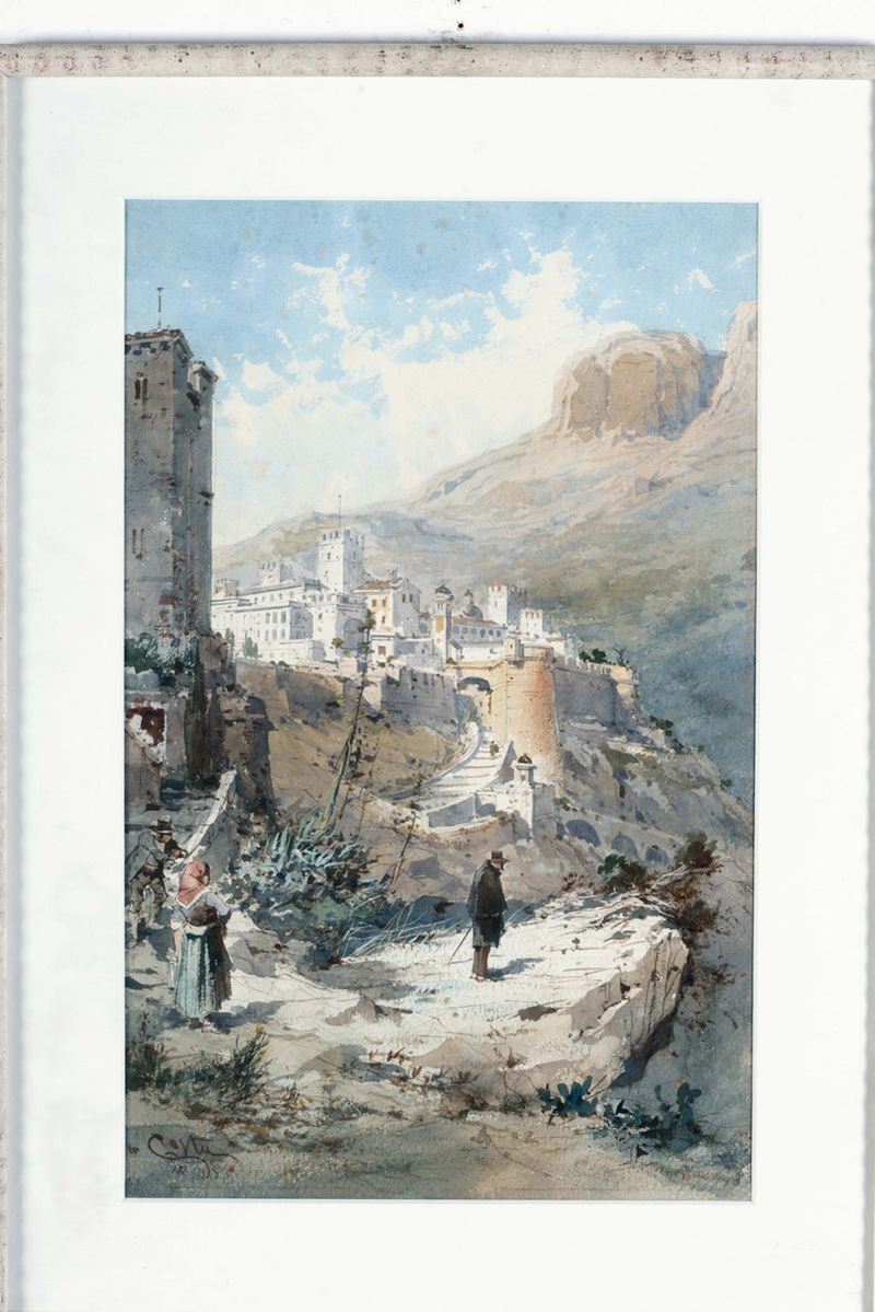 Giovanni Battista Costa (Genova 1858 - 1938) Riviera  - Asta Antiquariato e Dipinti Antichi - Cambi Casa d'Aste