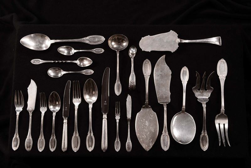 Servito di posate in argento, Italia XX secolo  - Auction Silvers and Jewels - Cambi Casa d'Aste