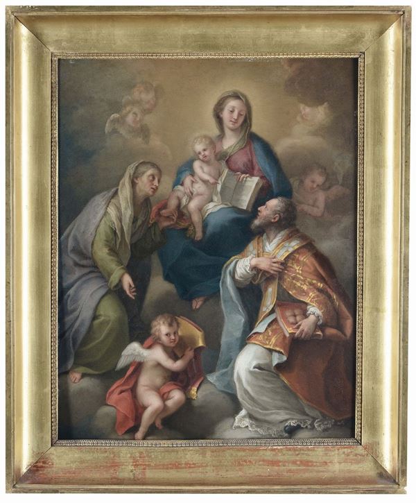 Giuseppe Bonito (Castellammare di Stabia 1707 - Napoli 1789), attribuito a Madonna col Bambino, Sant'Anna e San Nicola di Bari