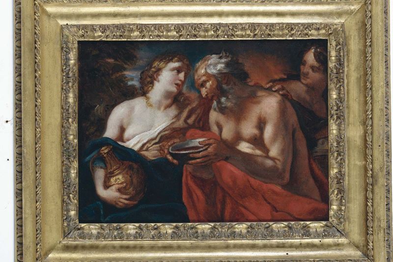 Daniel Seiter (Vienna 1649 - Torino 1705) Loth e le figlie  - Asta Fine Selection - II - III - Cambi Casa d'Aste