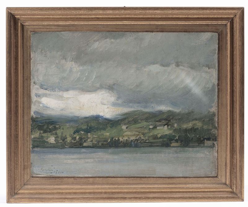 Vittore Zanetti (1864-1946) Veduta del Lago  - Asta Antiquariato e Dipinti Antichi - Cambi Casa d'Aste