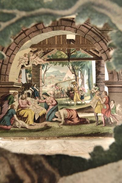 Veduta Ottica Raffigurante Natività, Edizioni Vallardi Milano, XIX Secolo