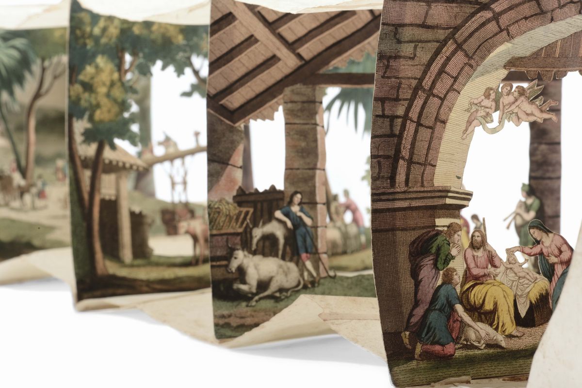 Veduta Ottica Raffigurante Natività, Edizioni Vallardi Milano, XIX Secolo