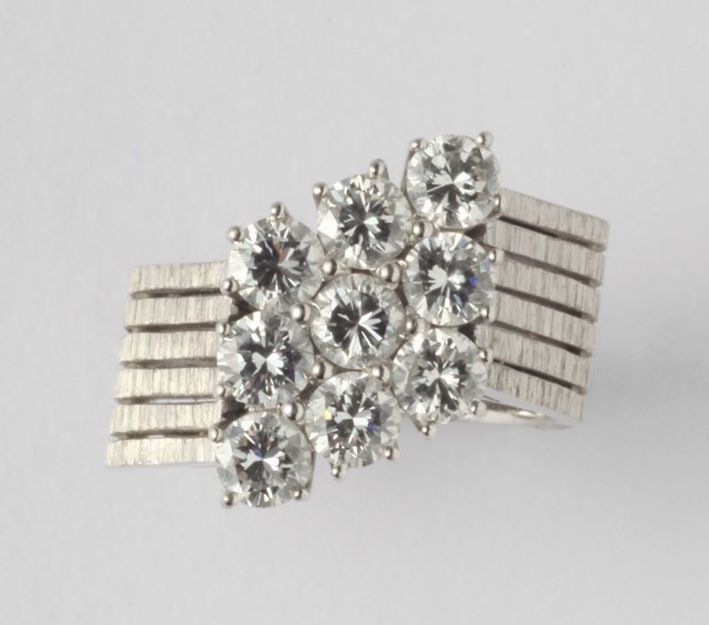 Anello con diamanti  - Auction Ancient and Contemporary Jewelry and Watches - Cambi Casa d'Aste