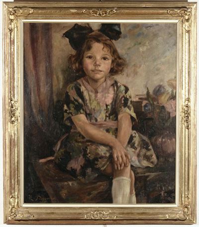 Edmondo Passauro (trieste 1893 - 1969)ritratto di Bambina