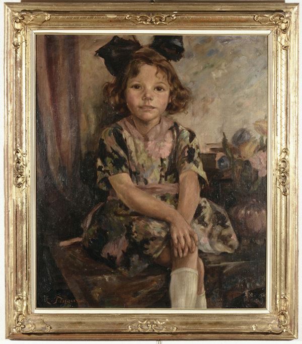 Edmondo Passauro (Trieste 1893 - 1969) Ritratto di bambina