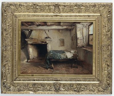 Gerolamo Induno (milano 1827-1890)interno Rustico