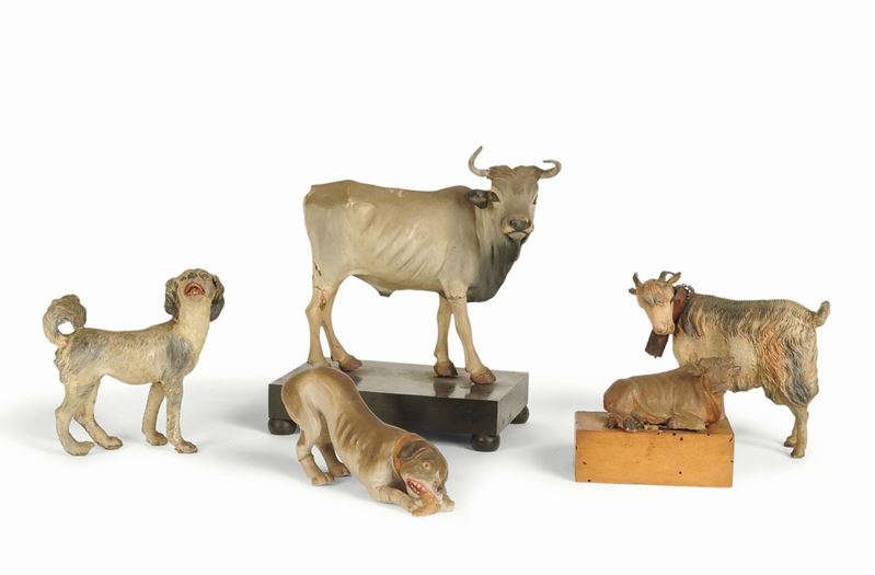 Gruppo di animali, Napoli, XVIII/XIX secolo  - Auction An Important Collection of Sculptures of the Neapolitan Crib - I - Cambi Casa d'Aste