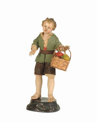 Bambino con Cesto di Frutta, Napoli, XVIII/XIX Secolo