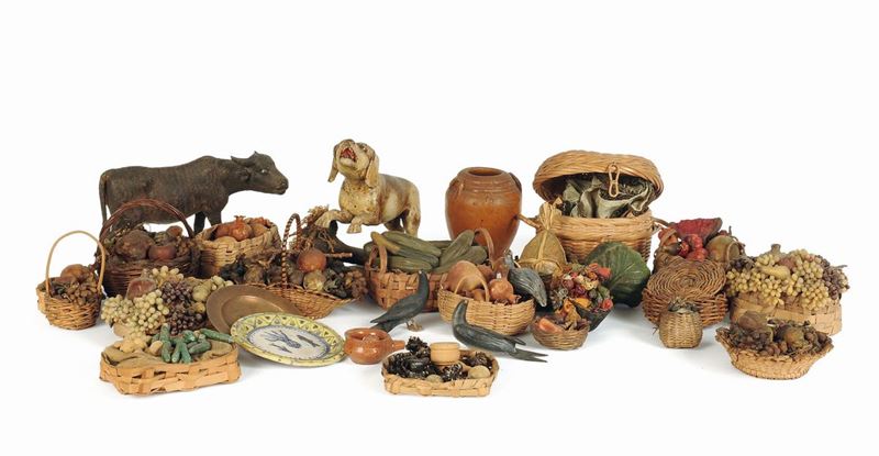 Gruppo di animali ed accessori, Napoli, XIX e XX secolo  - Auction An Important Collection of Sculptures of the Neapolitan Crib - I - Cambi Casa d'Aste