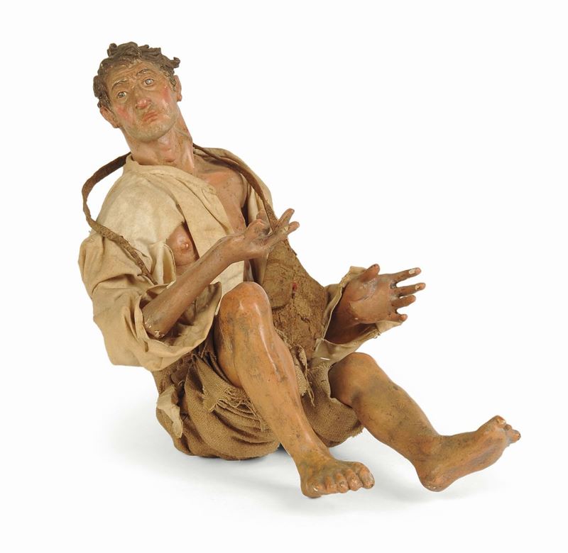 Mendicante, Napoli, XVIII-XIX secolo  - Auction An Important Collection of Sculptures of the Neapolitan Crib - I - Cambi Casa d'Aste