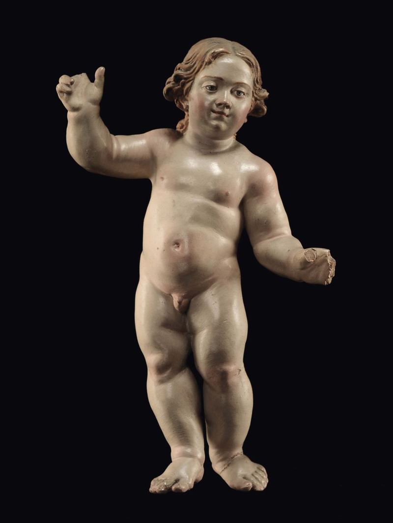 Gesù bambino benedicente, Napoli  - Asta Sculture del Presepe Napoletano e Genovese - I - Cambi Casa d'Aste
