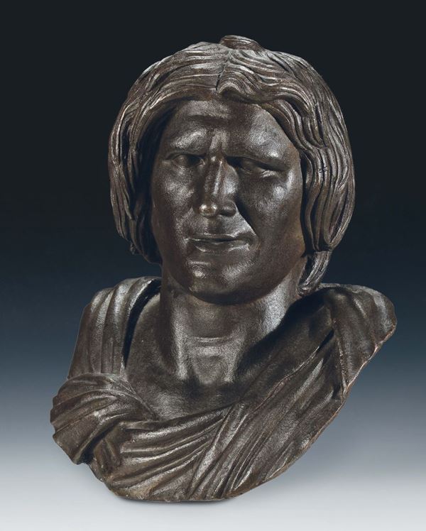 A bronze Lorenzo De Medici bust, Renaissance Italian art of the 16th century