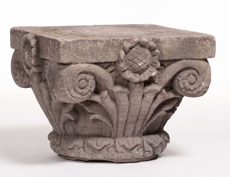 Capitello in pietra  - Asta Antiquariato e Dipinti Antichi - Cambi Casa d'Aste