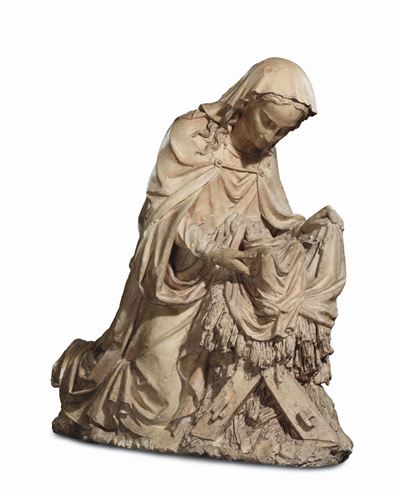 Madonna con Bambino in Terracotta, Arte Dell’italia Centro Meridionale (abruzzo?) del XVI Secolo