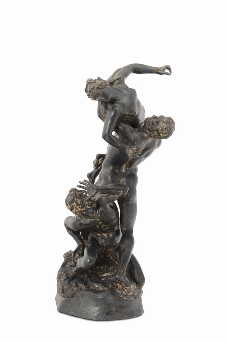 A lead sculpture with gold heightening representing “the rape of the Sabine women”, by Gianbologna, probably 18th century  - Auction Sculpture and Works of Art - Cambi Casa d'Aste