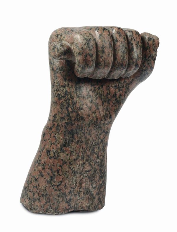 A red granite forearm, Roman stone-cutter of the 19th - 20th century