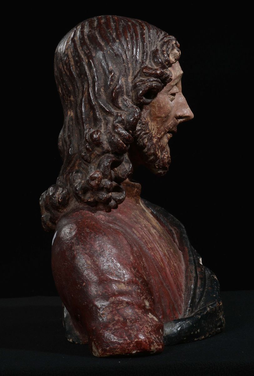 Busto in Stucco Policromo Raffigurante Cristo Redentore, Andrea di Pietro di Marco Ferrucci (1465...