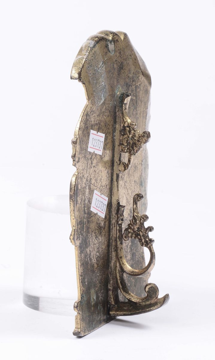 Pace in Bronzo Fuso, Cesellato e Dorato, Arte Italiana del XVII Secolo
