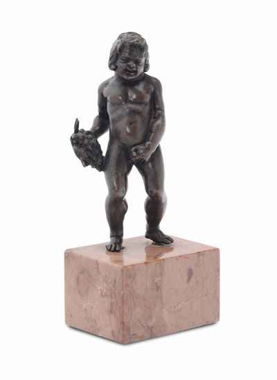 Giovane Bacco in Bronzo Fuso e Cesellato, Italia o Germania XVI-XVII Secolo