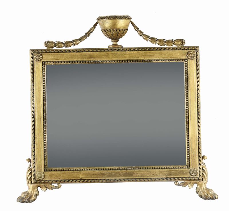 Caminiera in legno intagliato e dorato di modello neoclassico, Toscana XVIII-XIX secolo  - Auction Fine Arts from refined private house - Cambi Casa d'Aste