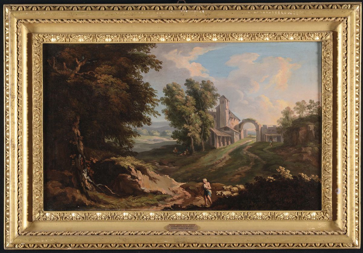 Andrea Locatelli (roma 1695 - 1741)paesaggio con Figure Paesaggio con Figure