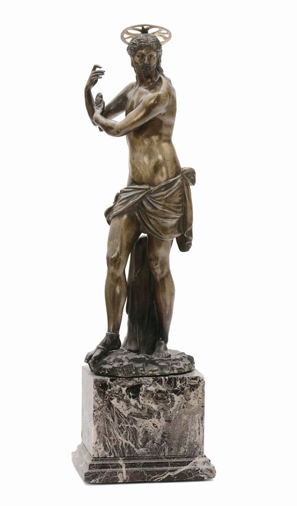 A molten and chiselled bronze “Resurrected Christ”, Mannerist sculptor working in Florence or Venice,  [..]
