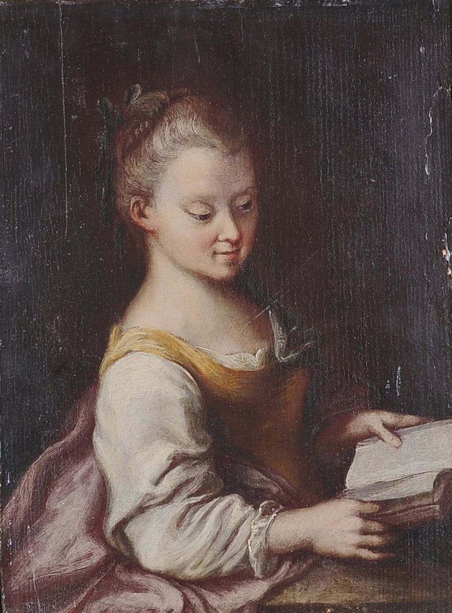 Antonio Amorosi (comunanza 1660 - 1738), Ambito Diragazza che Legge Ragazza che Cuce