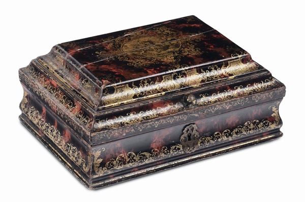 A lacquered and gilt wood box, France or Germany, 18th century