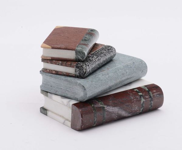 Quattro libri in marmo colorato, XX secolo