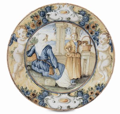 Piattino in Maiolica Policroma, Castelli, C. Gentile, XVIII Secolo
