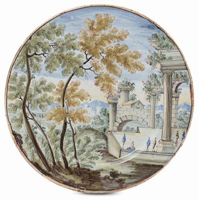 Piattino in Maiolica Policroma, Castelli XVIII Secolo