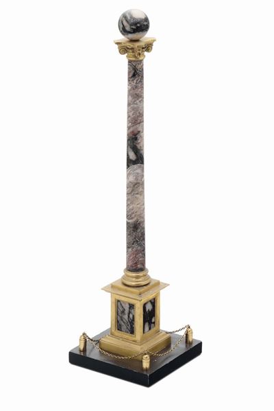 Colonna in Marmo e Bronzo Dorato