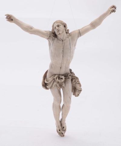 Cristo Vivo in Avorio Scolpito, Arte Barocca Italiana del XVII Secolo