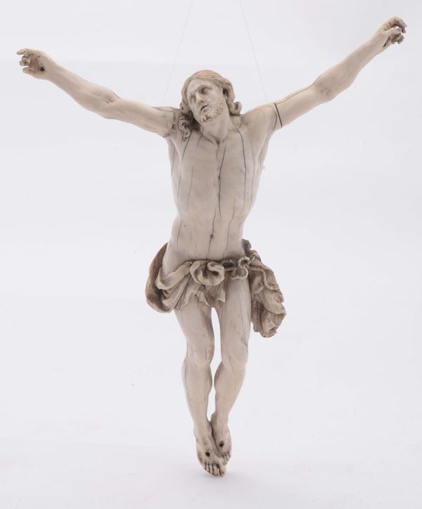 Cristo vivo in avorio scolpito, arte barocca italiana del XVII secolo