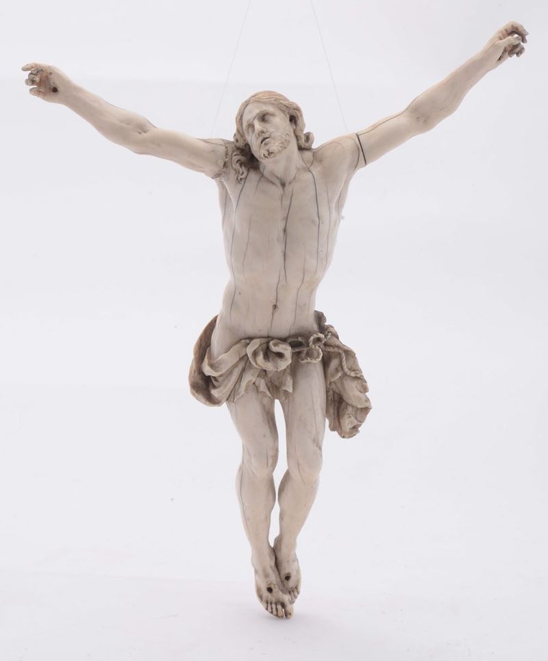 Cristo vivo in avorio scolpito, arte barocca italiana del XVII secolo  - Asta Scultura e Oggetti d'Arte - Cambi Casa d'Aste