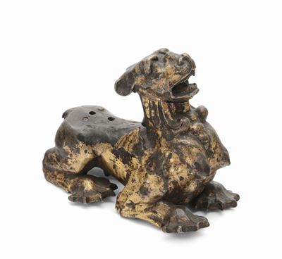 Figura di Animale Fantastico Alato in Bronzo Fuso, Cesellato e Dorato, Arte Tedesca del XVI-XVII ...