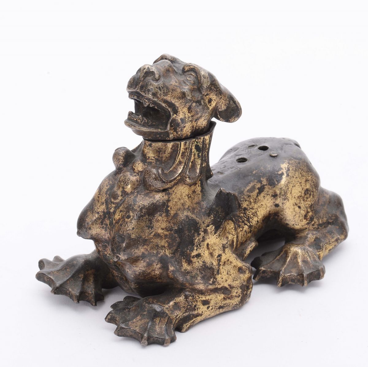 Figura di Animale Fantastico Alato in Bronzo Fuso, Cesellato e Dorato, Arte Tedesca del XVI-XVII ...