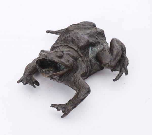 A molten and chiselled bronze frog, bronze worker, northern Italy, 16th century