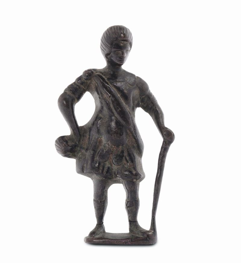 Figura di guerriero in bronzo fuso e cesellato, Germania XVII secolo  - Asta Antiquariato e Dipinti Antichi - Cambi Casa d'Aste