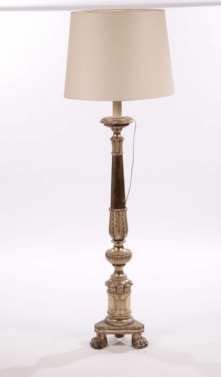 Piantana in legno dorato, XIX secolo  - Auction Time Auction 7-2014 - Cambi Casa d'Aste