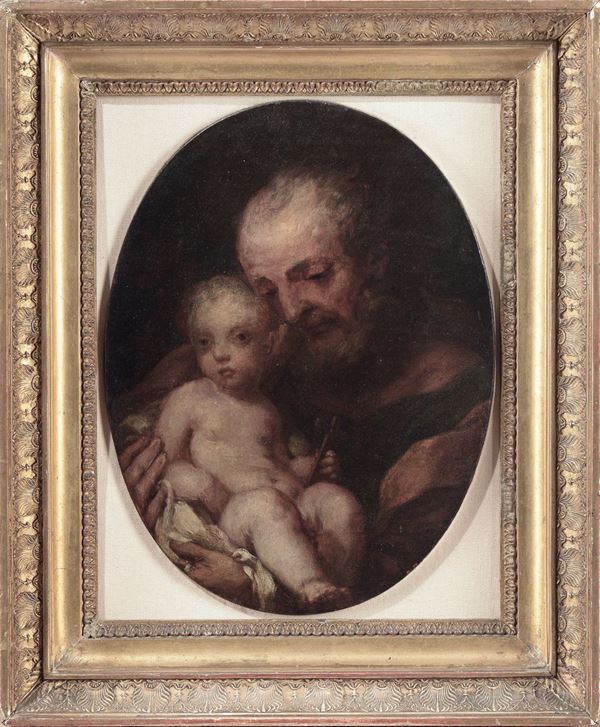 Giovan Battista Tagliasacchi (Borgo San Donnino 1697 - Campremoldo Sopra 1737) San Giuseppe con il Bambino
