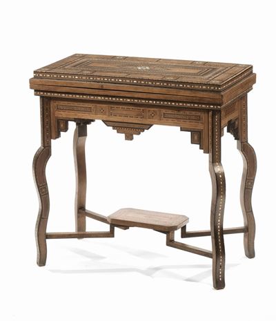 Tavolino da Gioco Intarsiato, XIX Secolo