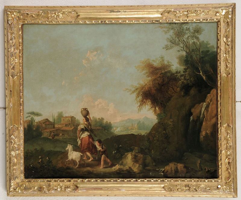 Francesco Zuccarelli (Pitigliano 1702 - Firenze 1788) Idillio campestre  - Asta Dipinti Antichi - Cambi Casa d'Aste