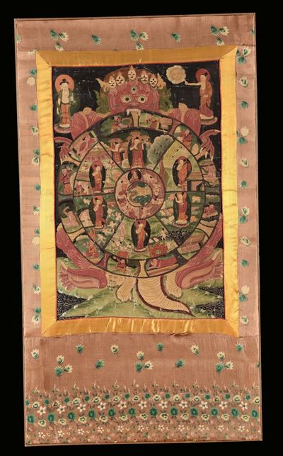 Tanka con Divinità, Tibet, XIX Secolo