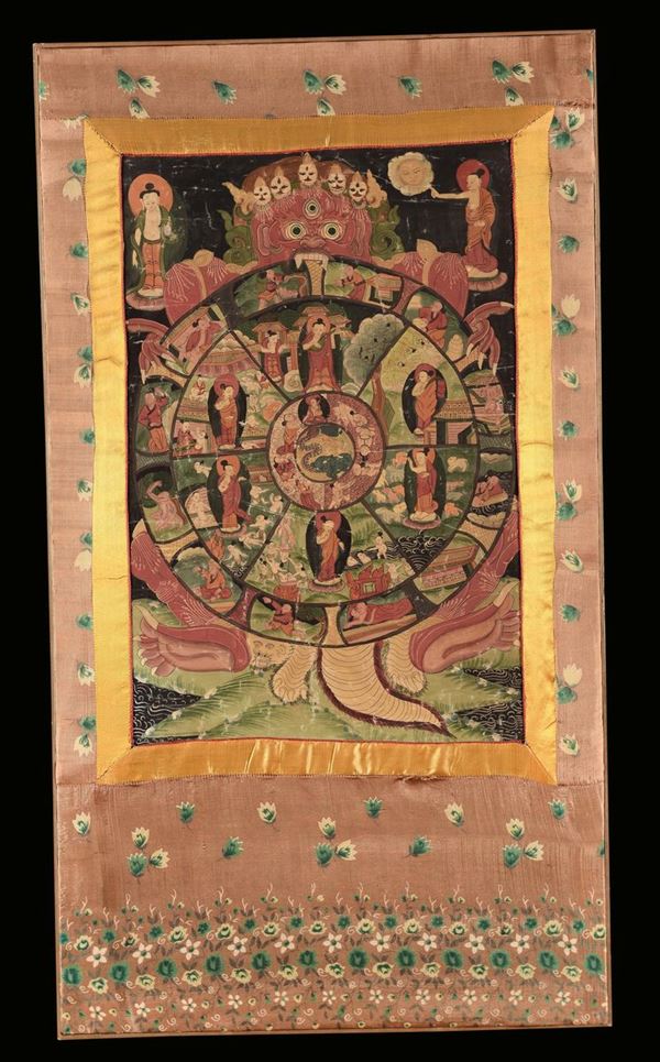 Tanka con divinità, Tibet, XIX secolo