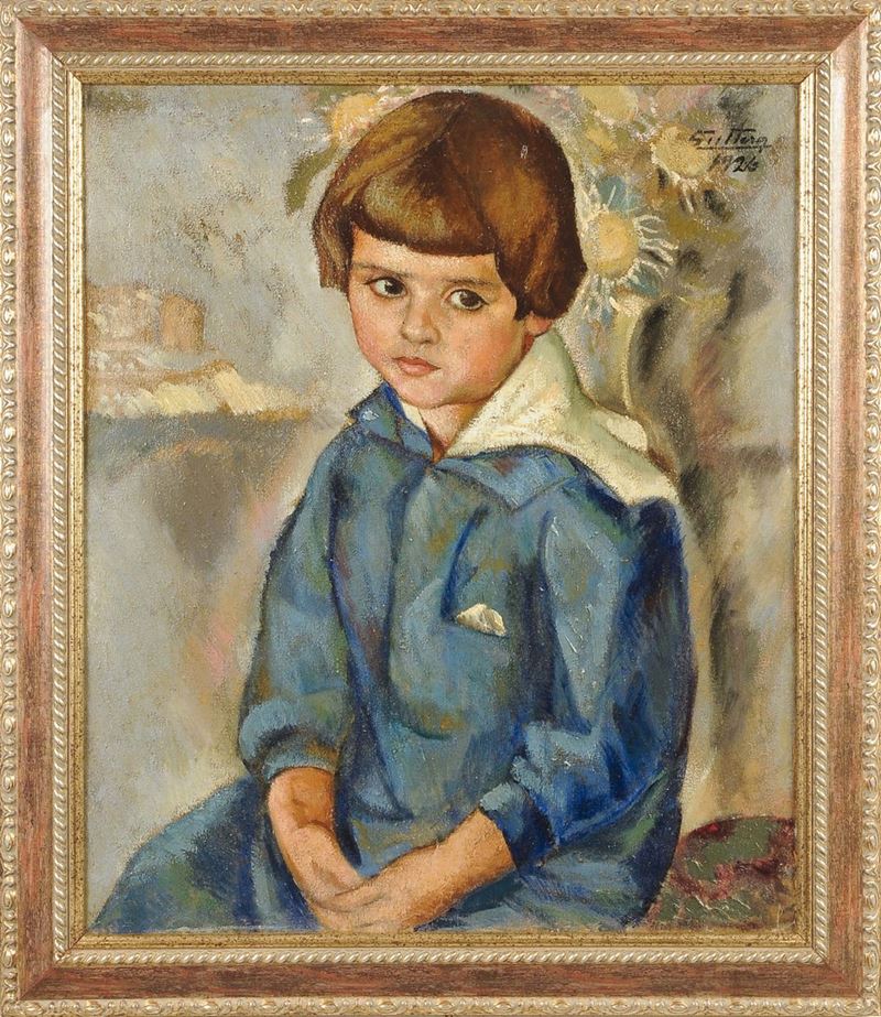 Alfredo Guttero (Buenos Aires 1882-1932) Ritratto di bambina, 1926  - Asta Fine Selection - II - III - Cambi Casa d'Aste