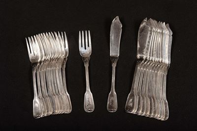 Set di Coltelli da Pesce in Argento